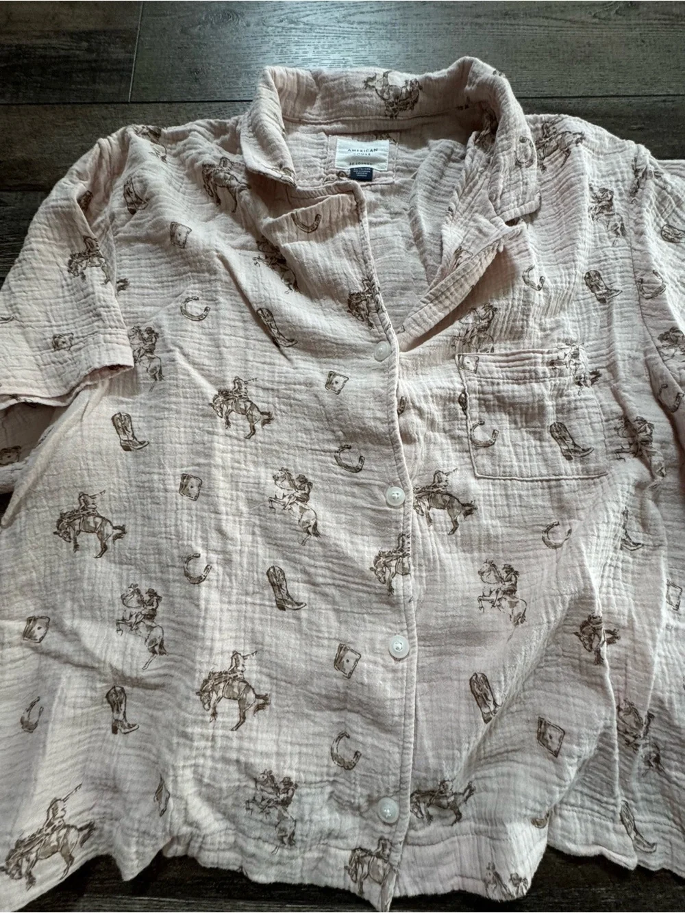 American Eagle Outfitters Light Pink Printed Short Pajama Set - Picture 5 of 6